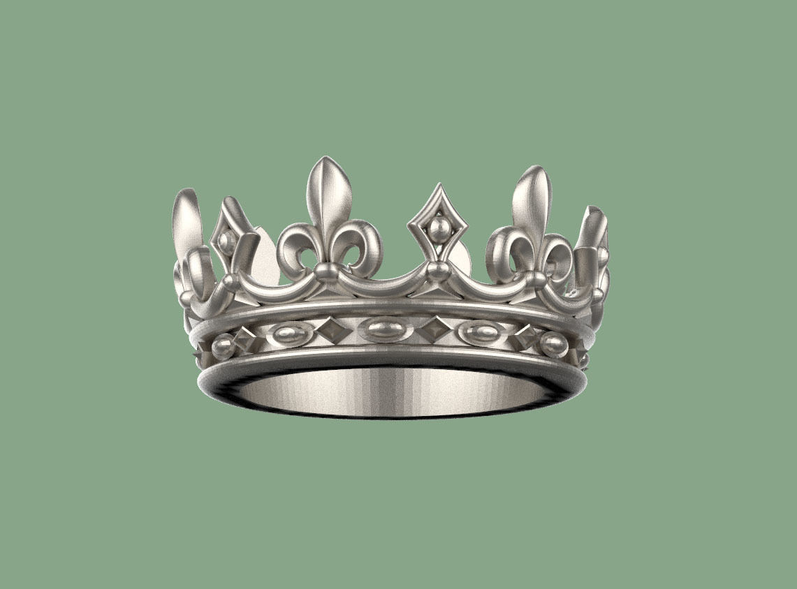 crown golden 3D print model_8