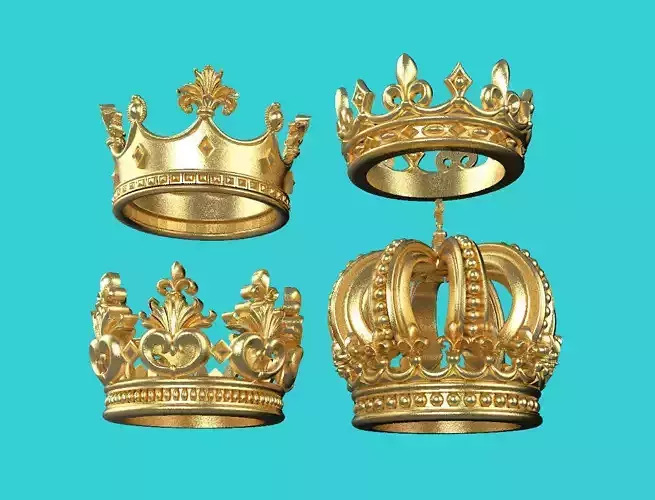 crown golden 3D print model