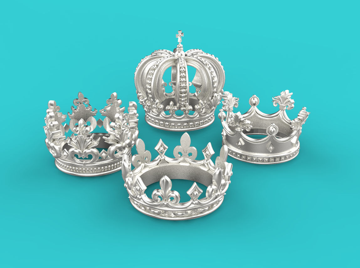 crown golden 3D print model_32