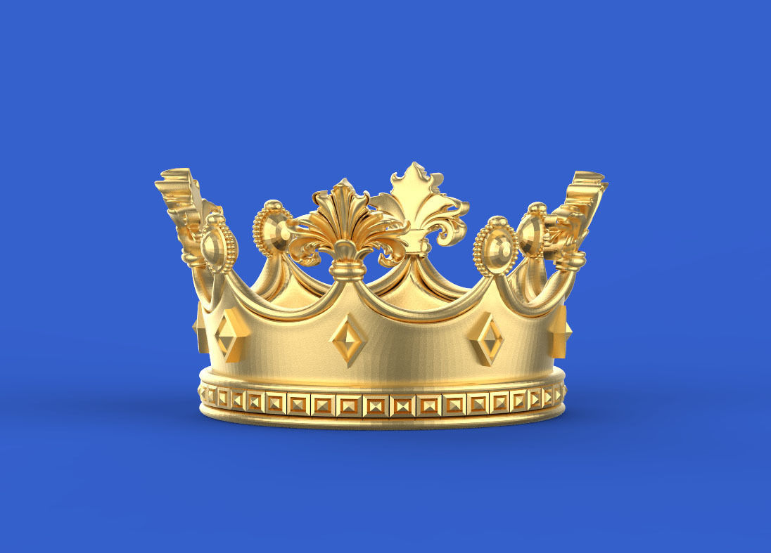 crown golden 3D print model_18