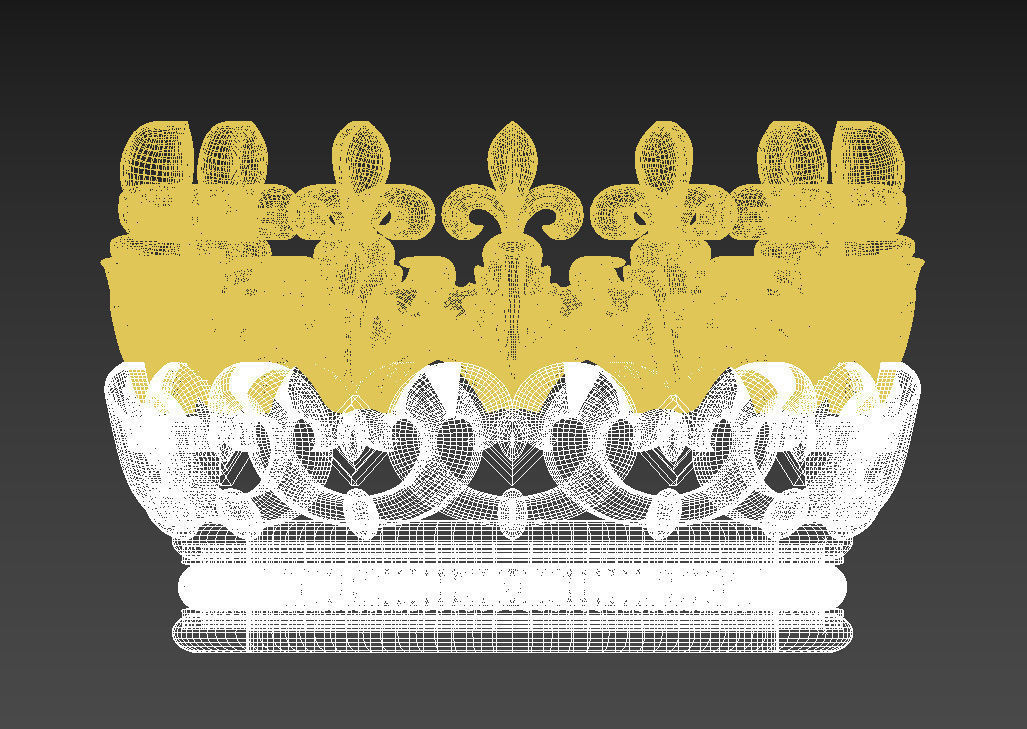 crown golden 3D print model_38