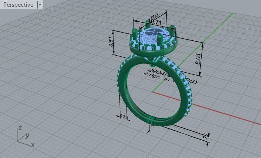 Oval diamond ring 2904 3D print model 3D print model_7