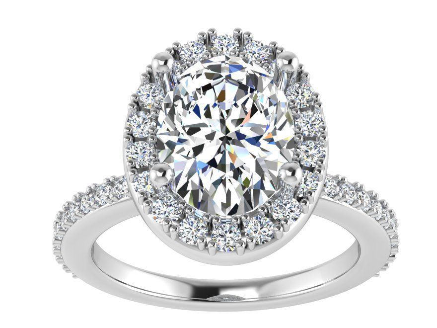 Oval diamond ring 2904 3D print model 3D print model_2