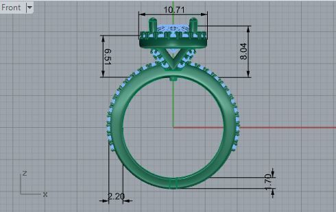 Oval diamond ring 2904 3D print model 3D print model_5