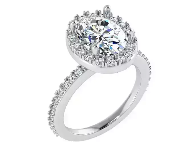 Oval diamond ring 2904 3D print model 