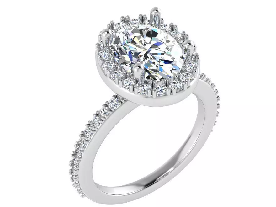 Oval diamond ring 2904 3D print model 3D print model_0