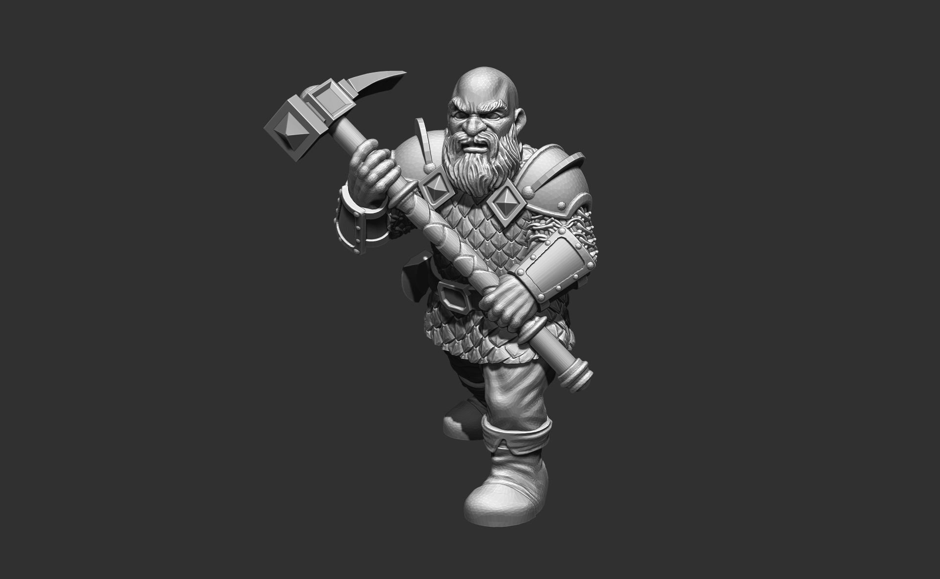 Dwarves Warriors Set1 3D Print Model 3D print model_7
