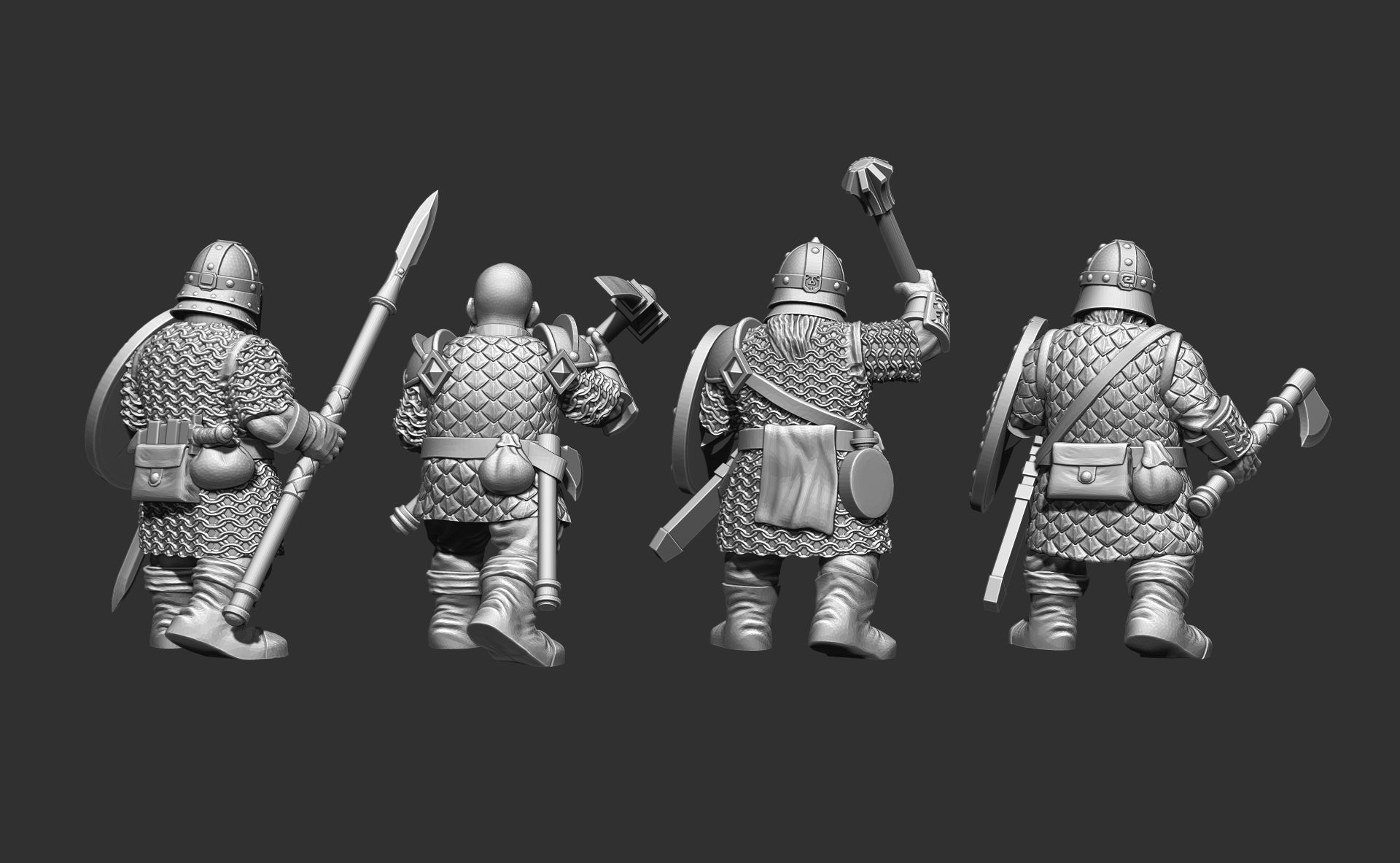 Dwarves Warriors Set1 3D Print Model 3D print model_10