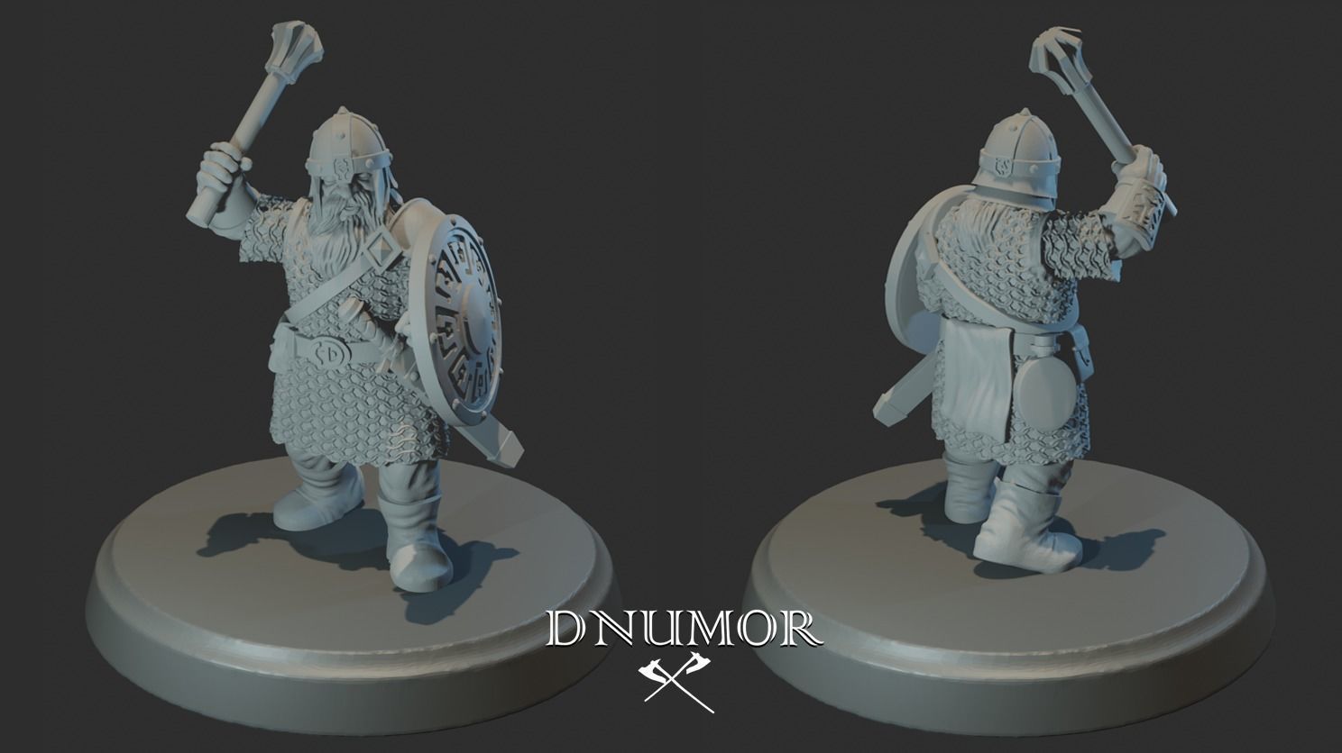 Dwarves Warriors Set1 3D Print Model 3D print model_2