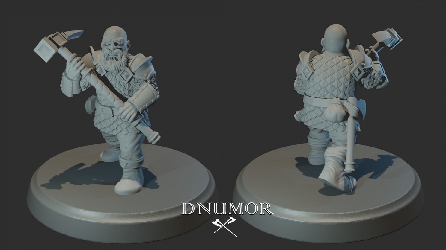 Dwarves Warriors Set1 3D Print Model 3D print model_3