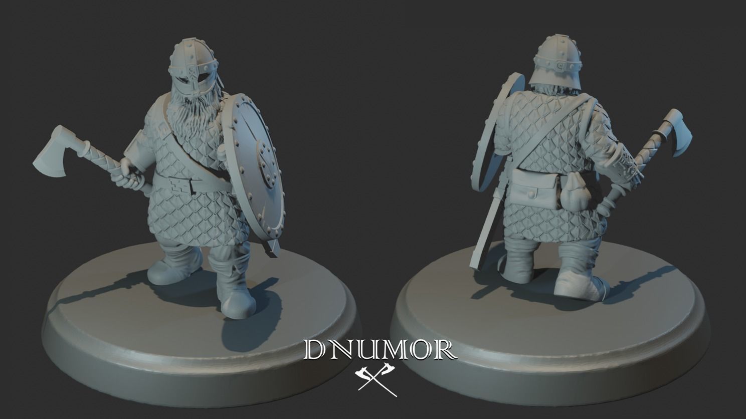 Dwarves Warriors Set1 3D Print Model 3D print model_1