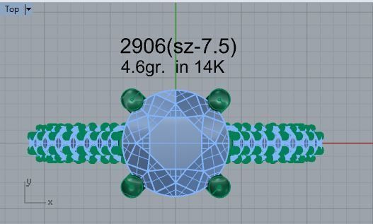 Royal diamond ring 2906 3D print model 3D print model_4
