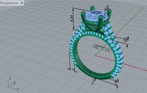 Royal diamond ring 2906 3D print model 3D print model_7