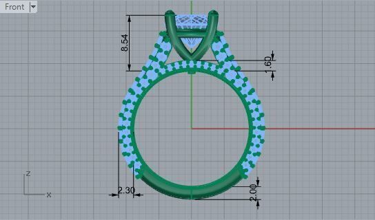 Royal diamond ring 2906 3D print model 3D print model_5