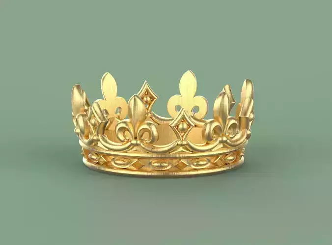 crown silver ring 3D print model