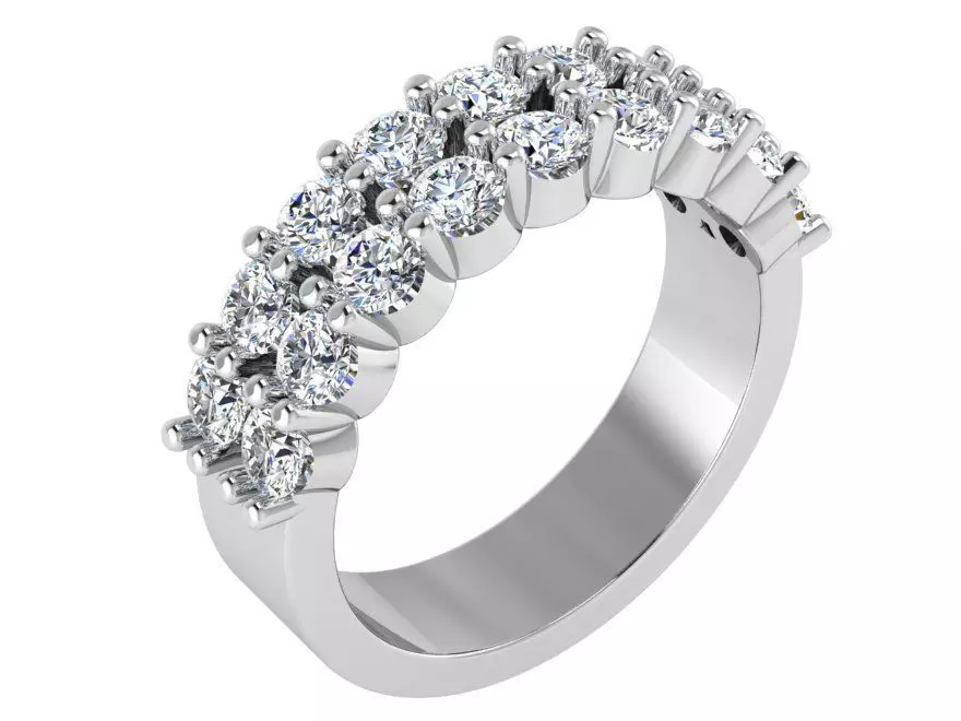 2-Row princely diamond ring 2907 3D print model 3D print model