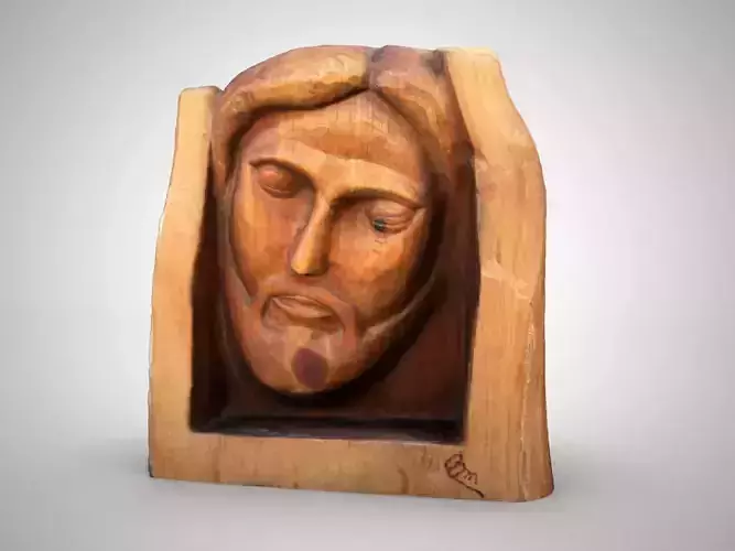 Jesus head sculpture