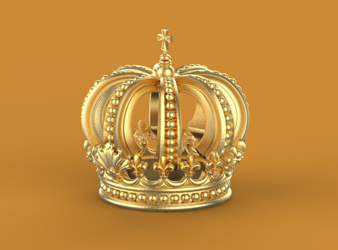 crown golden 3D print model_52