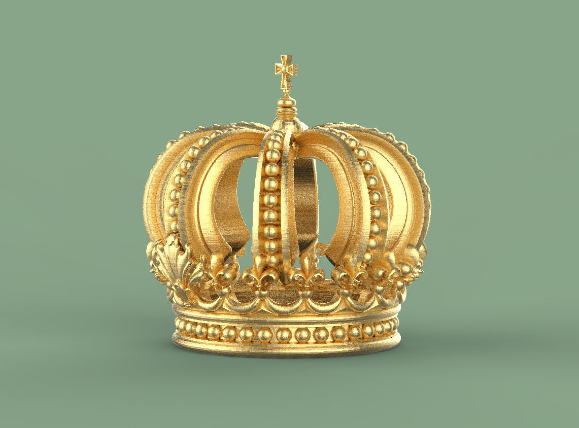 crown golden 3D print model_44