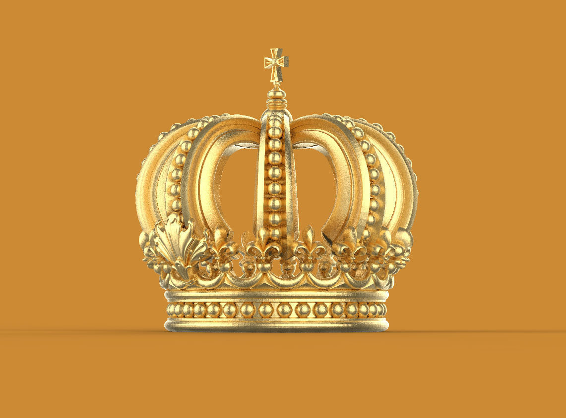 crown golden 3D print model_45