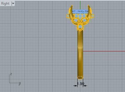 Peg head diamond ring 2908 3D print model 3D print model_6