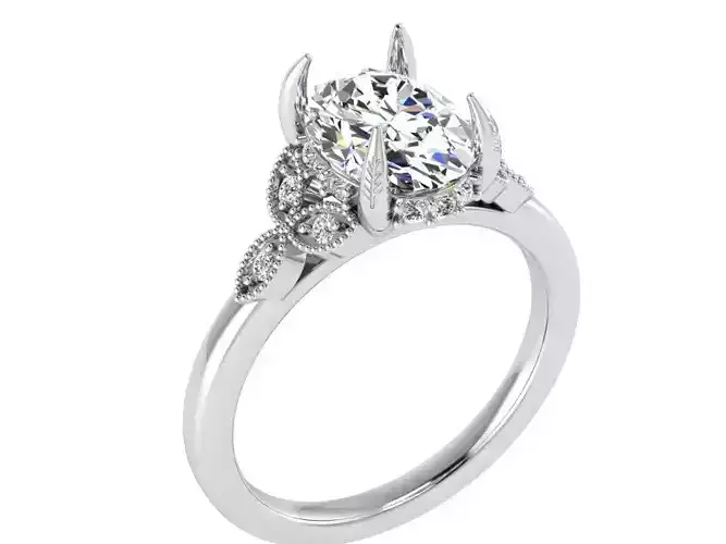 Peg head diamond ring 2908 3D print model 