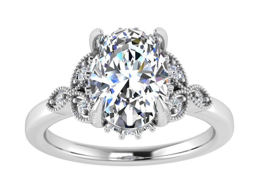 Peg head diamond ring 2908 3D print model 3D print model_2