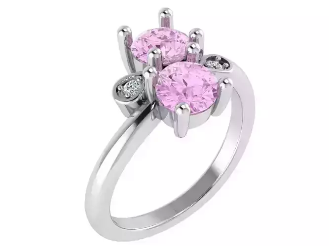 2-pink stone nice ring 2909 3D print model 