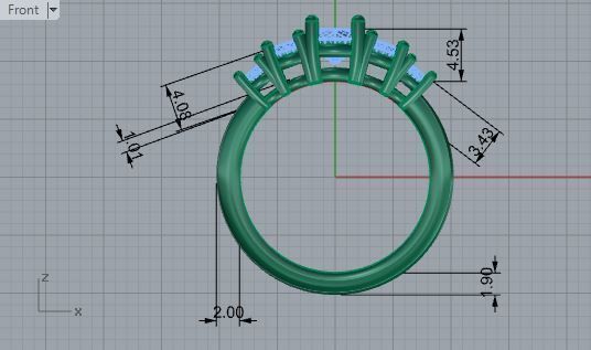 5-Stone diamond ring 2910 3D print model 3D print model_5