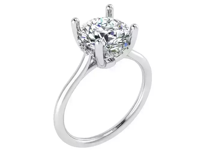 Diamond ring with one stone 2916 3D print model