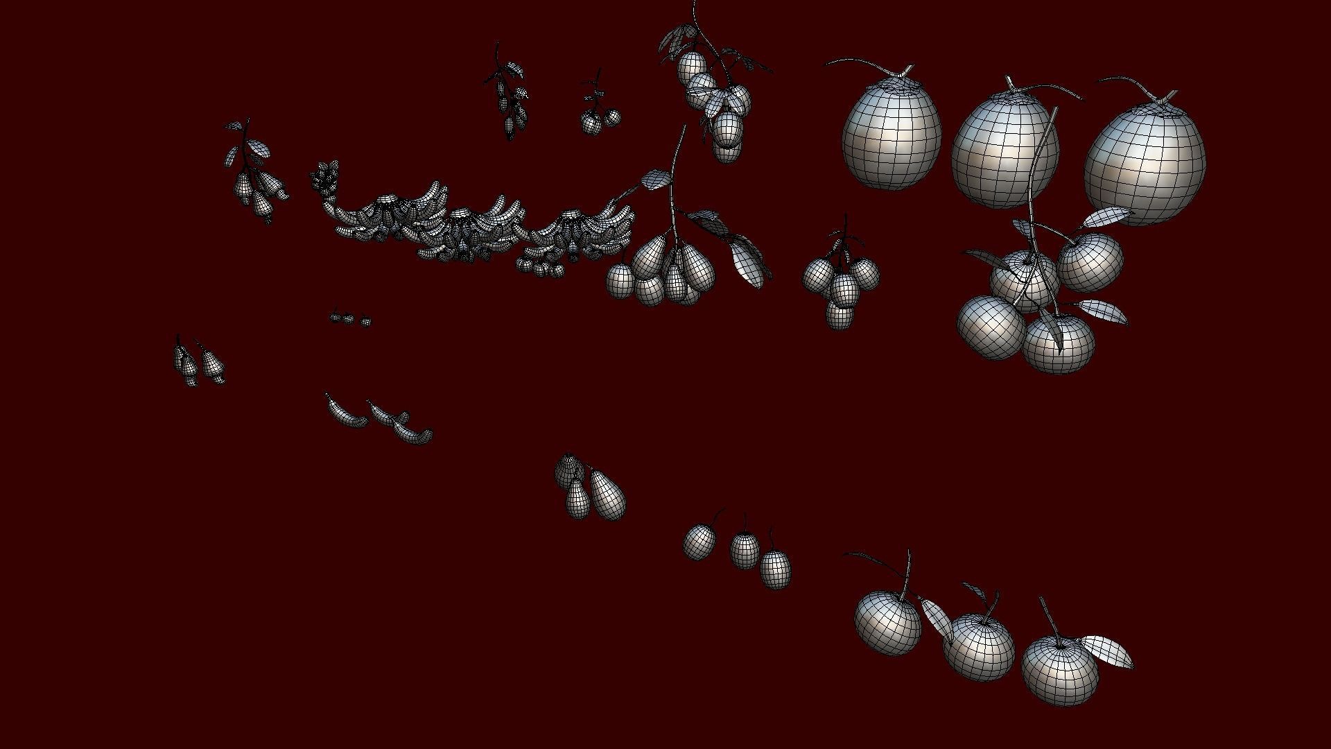 Collection Fruit Path 4 Low-poly 3D model_13