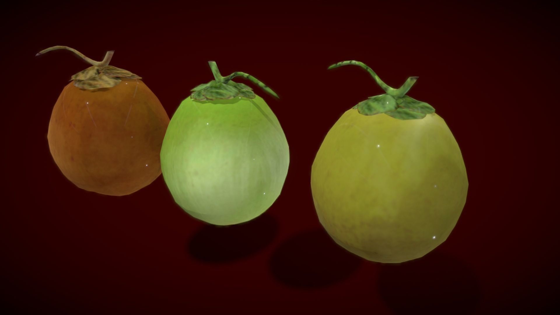 Collection Fruit Path 4 Low-poly 3D model_5