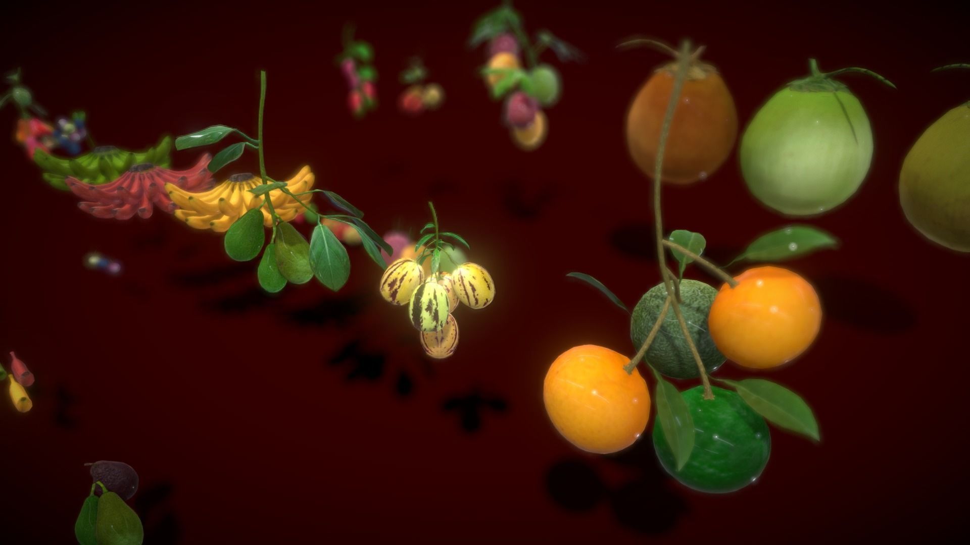Collection Fruit Path 4 Low-poly 3D model_11