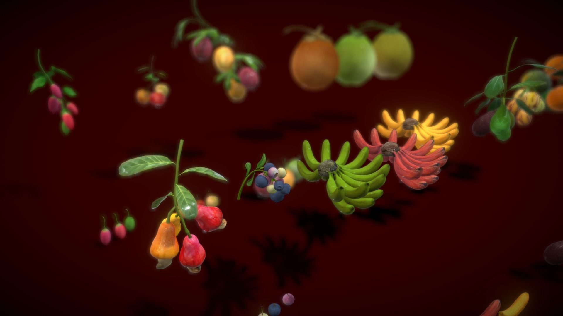 Collection Fruit Path 4 Low-poly 3D model_12