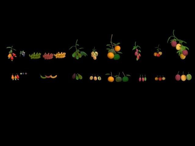 Collection Fruit Path 4 Low-poly 3D model_14
