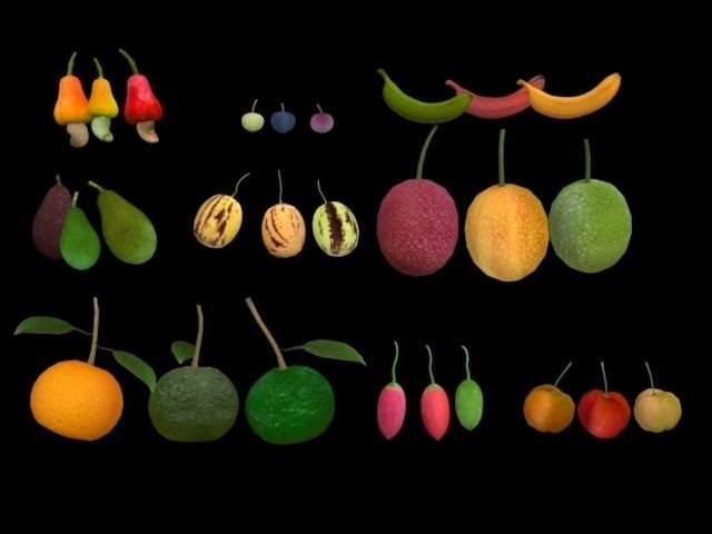Collection Fruit Path 4 Low-poly 3D model_4