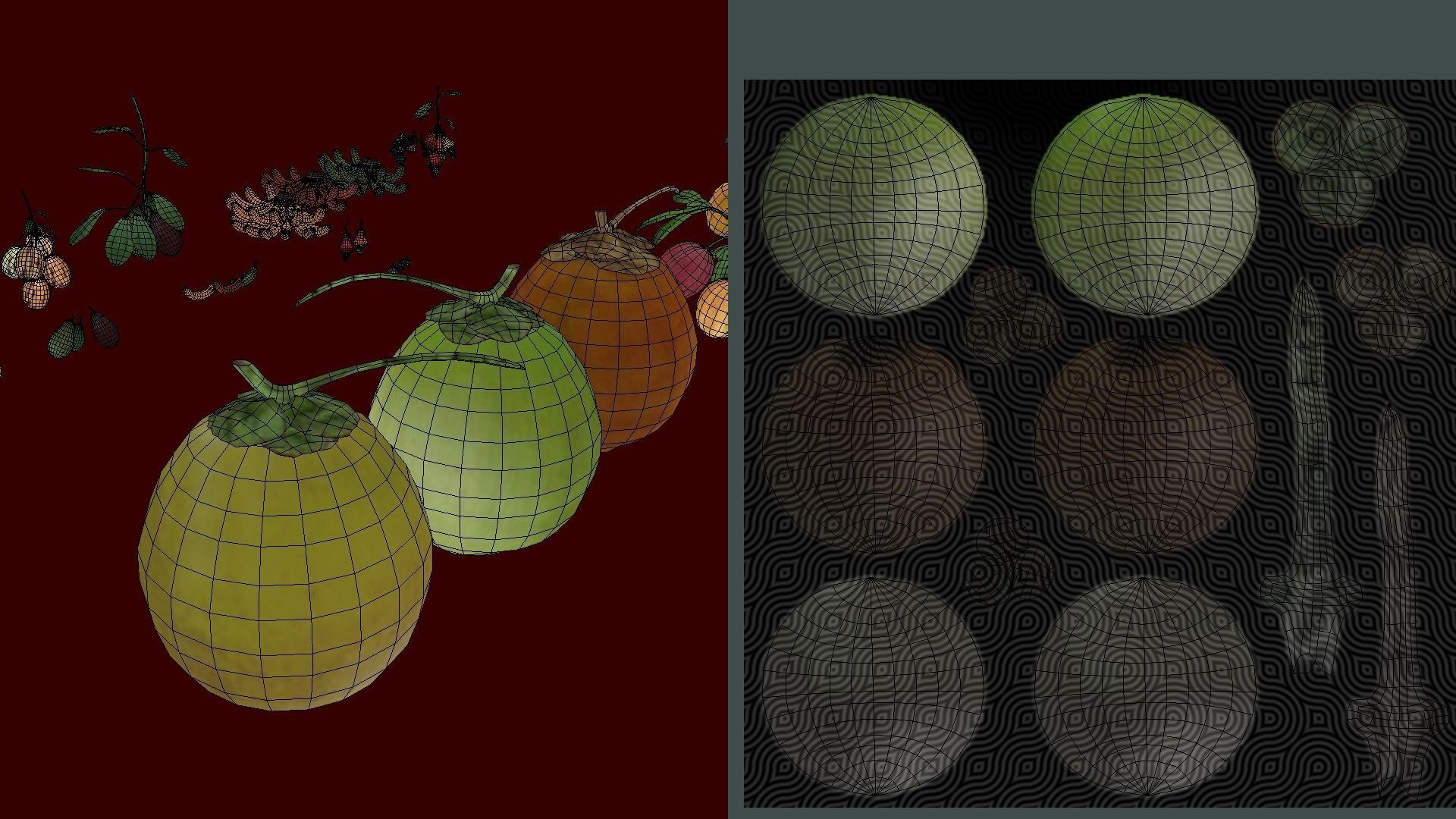 Collection Fruit Path 4 Low-poly 3D model_3