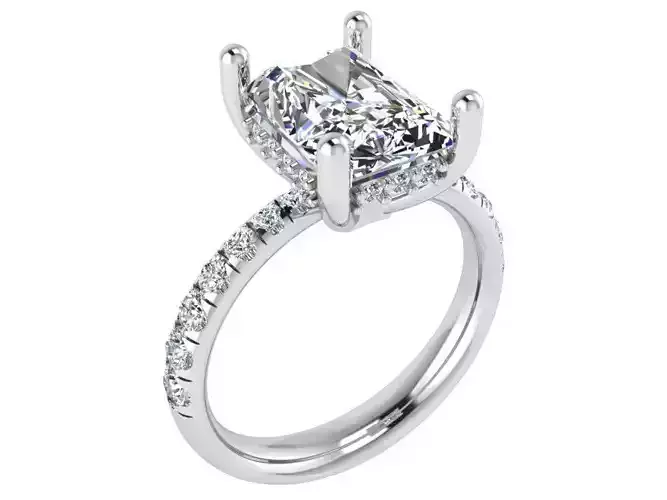 Square stone diamond ring 2918 3D print model