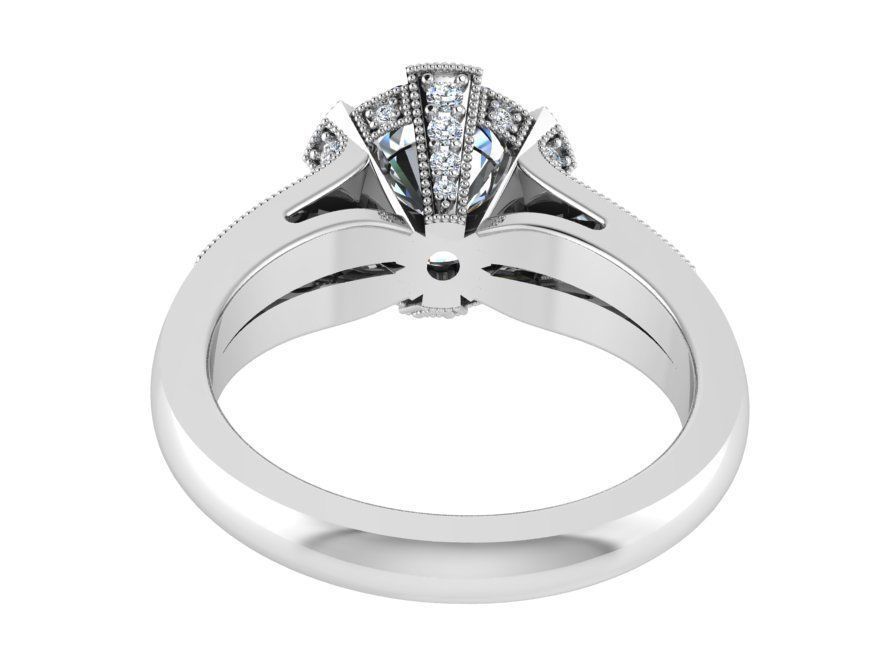 Smug blue and white stone diamond ring 2919 3D print model 3D print model_3