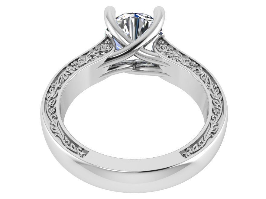 Diamond signet ring 2920 3D print model 3D print model_3