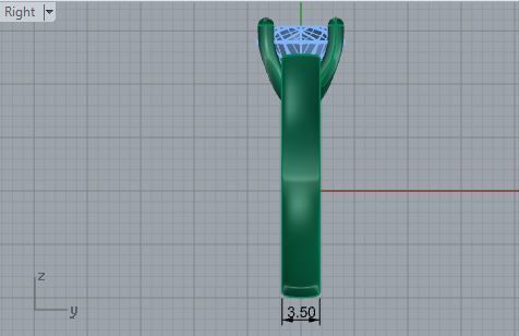 Diamond signet ring 2920 3D print model 3D print model_6