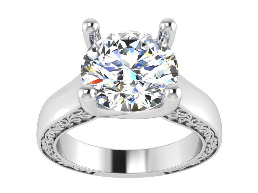 Diamond signet ring 2920 3D print model 3D print model_2