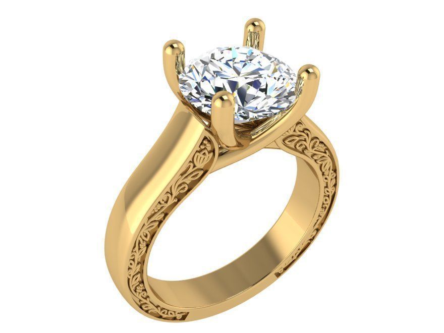 Diamond signet ring 2920 3D print model 3D print model_1