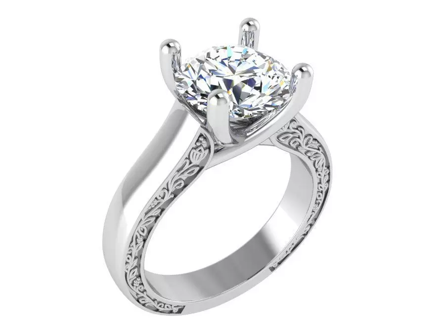 Diamond signet ring 2920 3D print model 3D print model_0