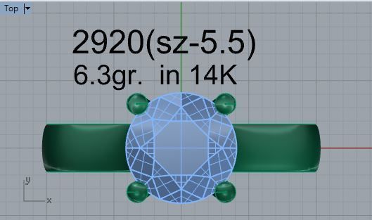 Diamond signet ring 2920 3D print model 3D print model_4