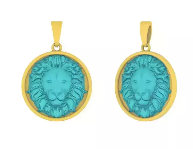 Leo Amulet Lion Pendant Gems and jewelry