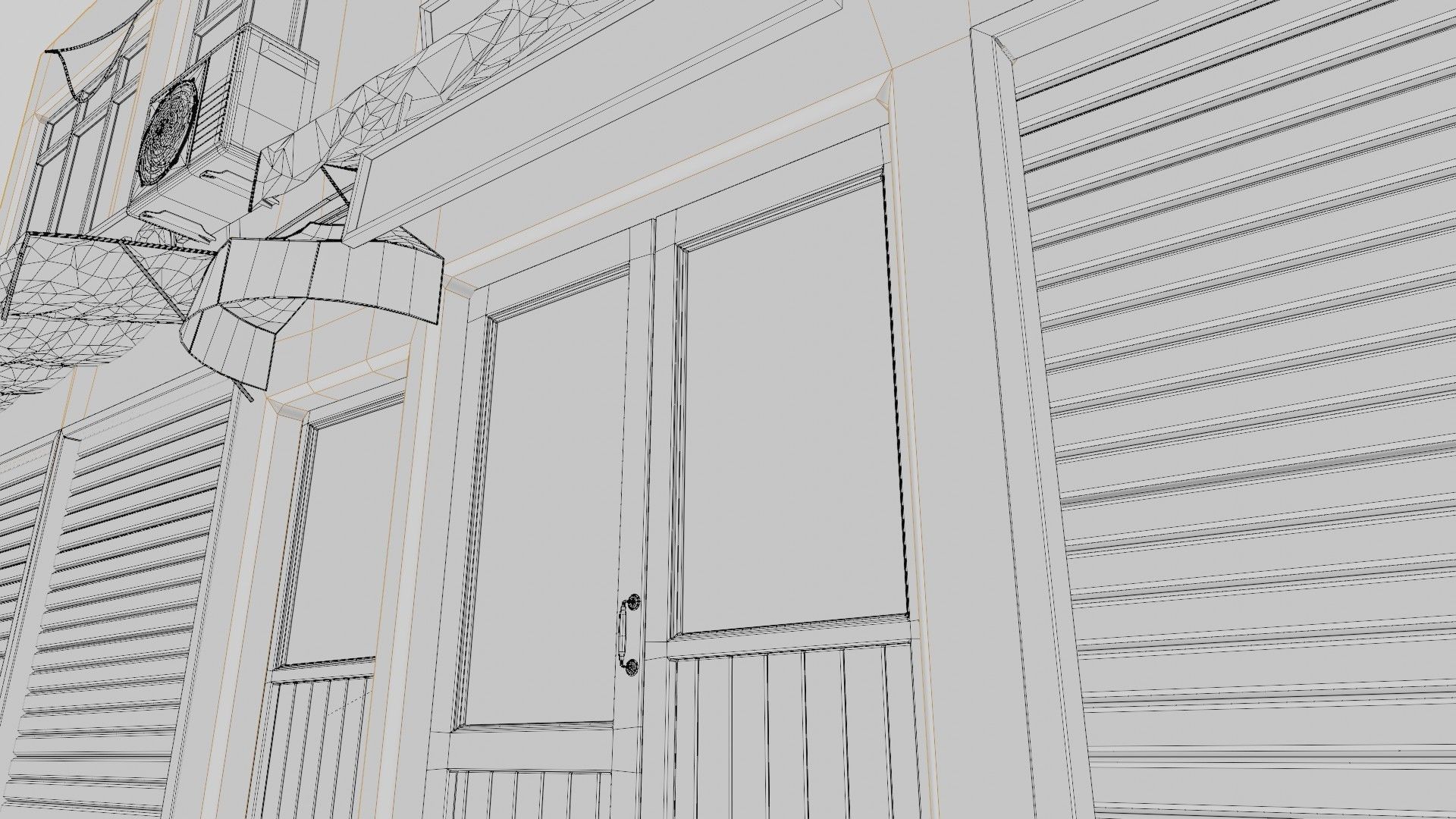 typical street Building with shops with 4k pbr textures Low-poly 3D model_16