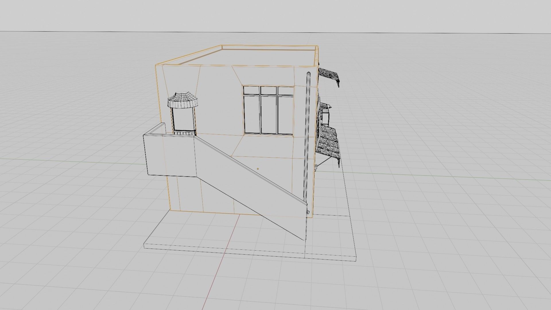 typical street Building with shops with 4k pbr textures Low-poly 3D model_8