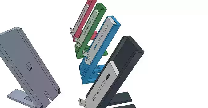 Phone stand adjustable long version with hook easy print