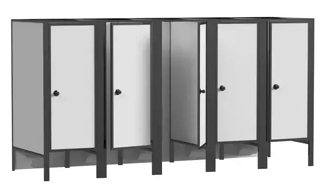 low poly toilet cubicle Free low-poly 3D model